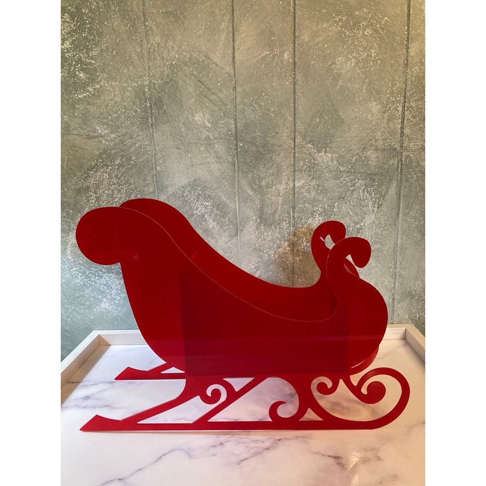 Red Sleigh Tabletop Decor Christmas Holiday Decoration Centerpiece